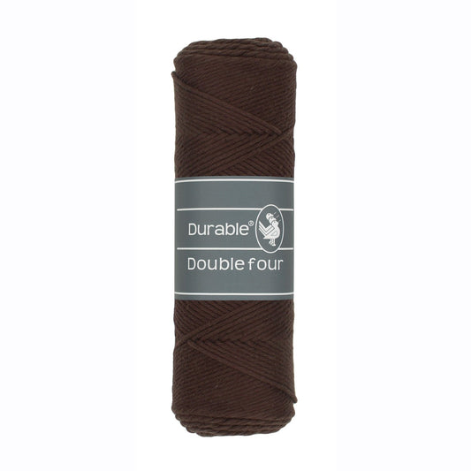 DURABLE Double Four in Dark brown – dikke katoendraad voor gehaakte dekens en homedeco