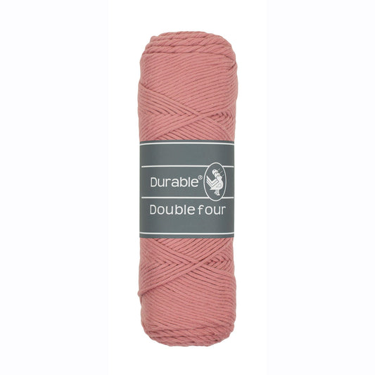 DURABLE Double Four in Vintage pink – dikke katoendraad voor gehaakte dekens en homedeco