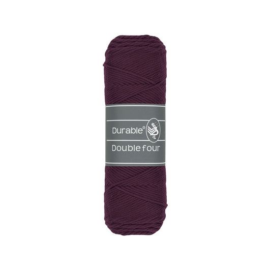 DURABLE Double Four in Plum – dikke katoendraad voor gehaakte dekens en homedeco