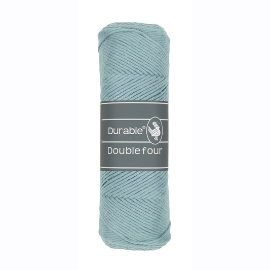 DURABLE Double Four in Blue grey – dikke katoendraad voor gehaakte dekens en homedeco