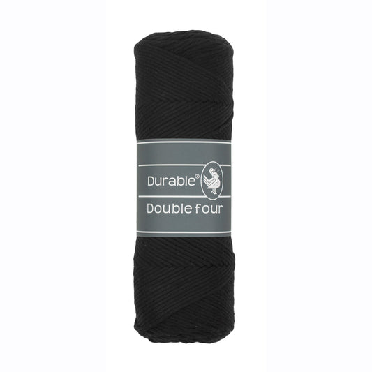 DURABLE Double Four in Black – dikke katoendraad voor gehaakte dekens en homedeco