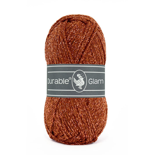 DURABLE Glam haakgaren in Cayenne - glimmend katoen-polyester mengsel