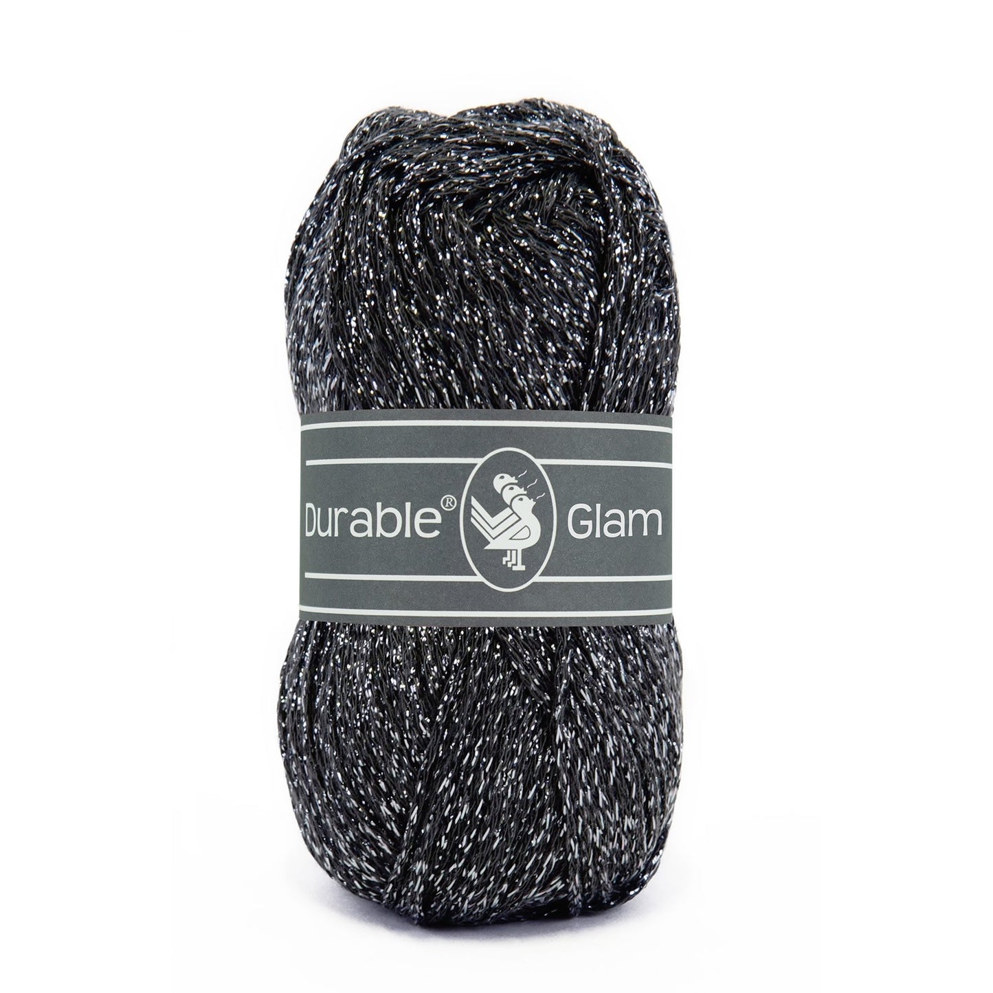 DURABLE Glam haakgaren in Charcoal - glimmend katoen-polyester mengsel