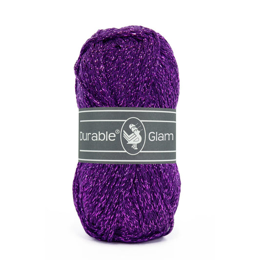 DURABLE Glam haakgaren in Violet - glimmend katoen-polyester mengsel
