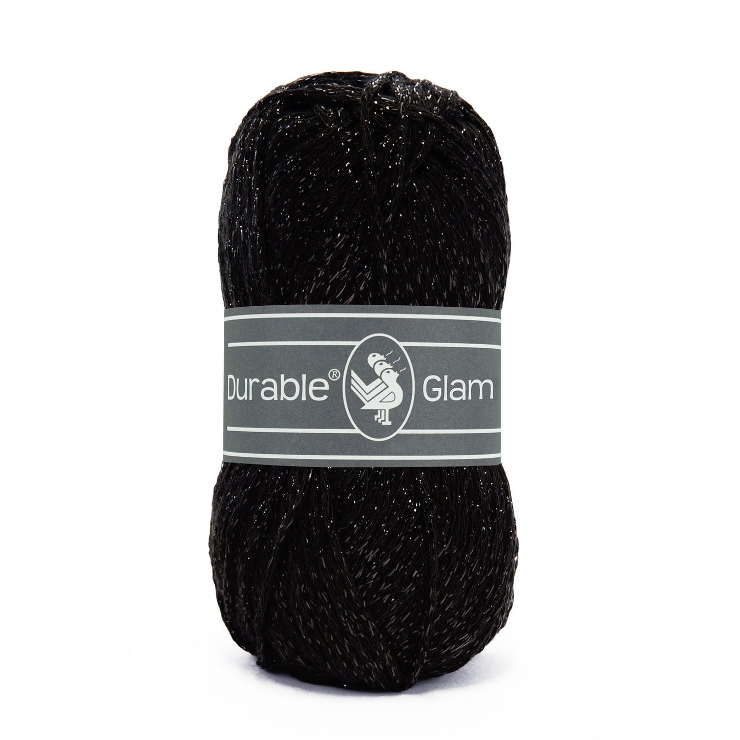 DURABLE Glam haakgaren in Black - glimmend katoen-polyester mengsel
