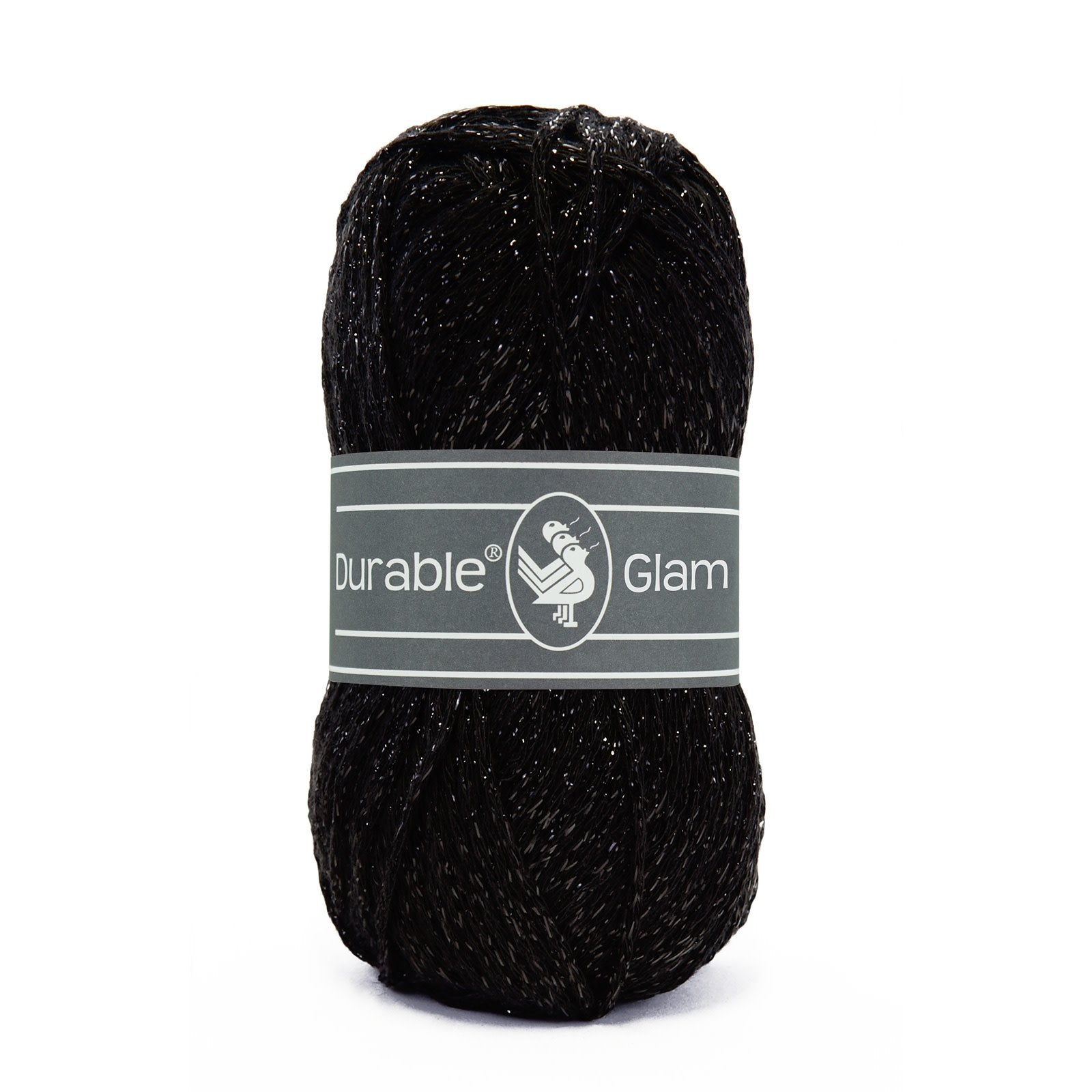 DURABLE Glam haakgaren in Black - glimmend katoen-polyester mengsel