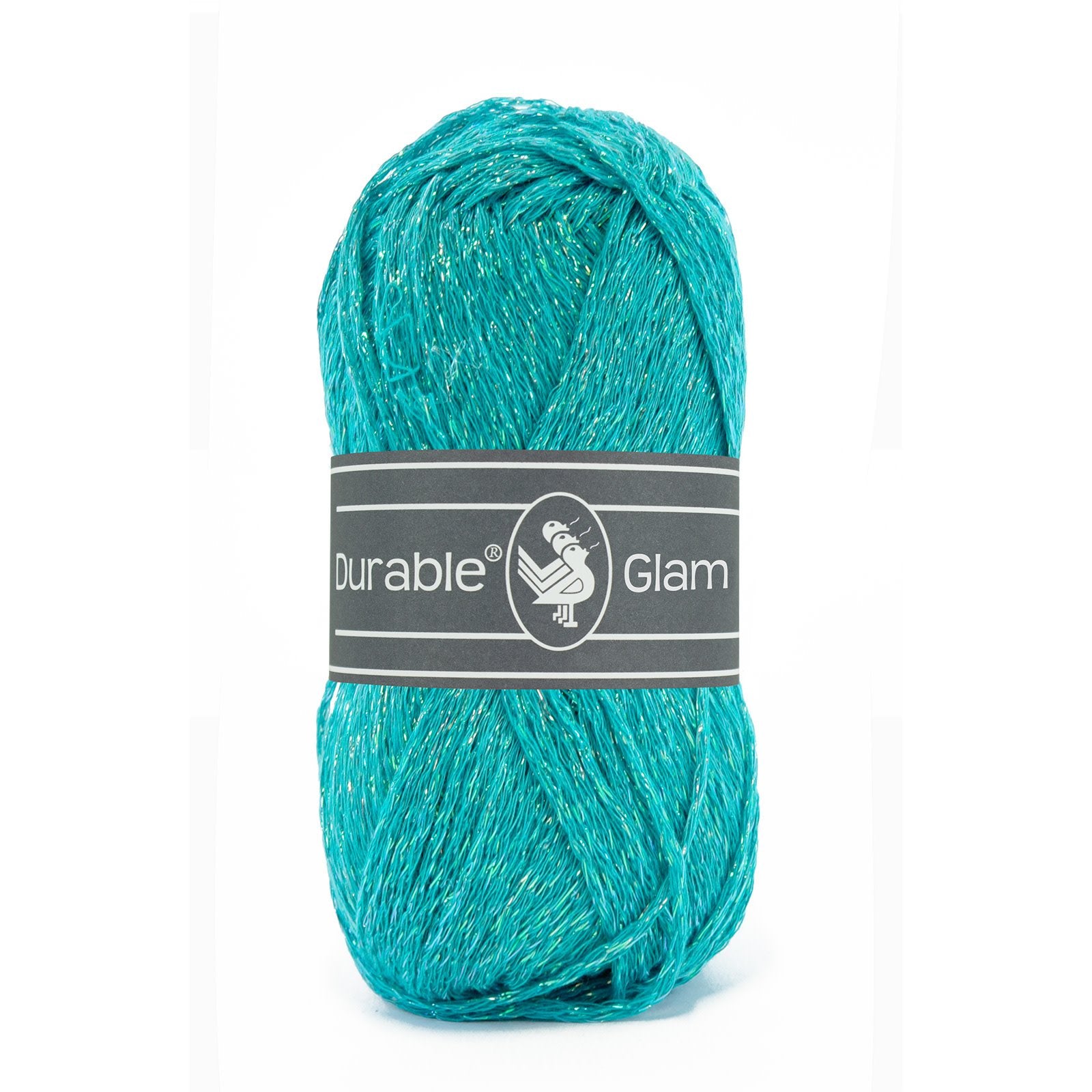 DURABLE Glam haakgaren in Tropical green - glimmend katoen-polyester mengsel