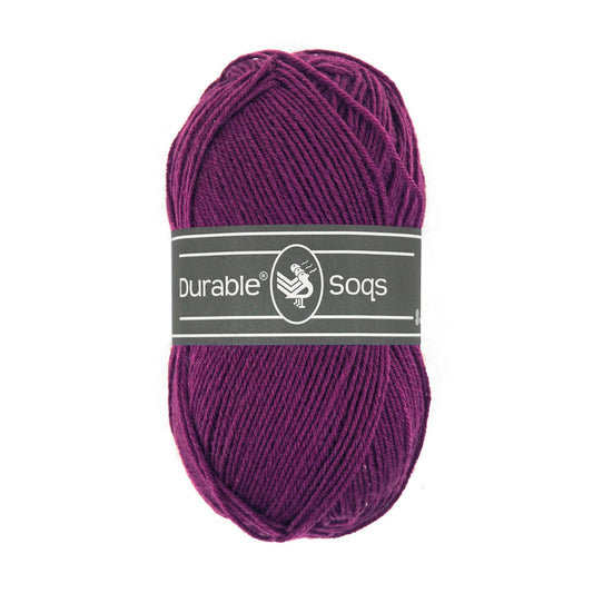 DURABLE Soqs in Plum - Sterke 4-ply sokkenwol met 75% wol