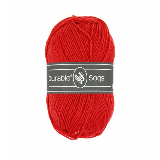 DURABLE Soqs in Tomato - Sterke 4-ply sokkenwol met 75% wol