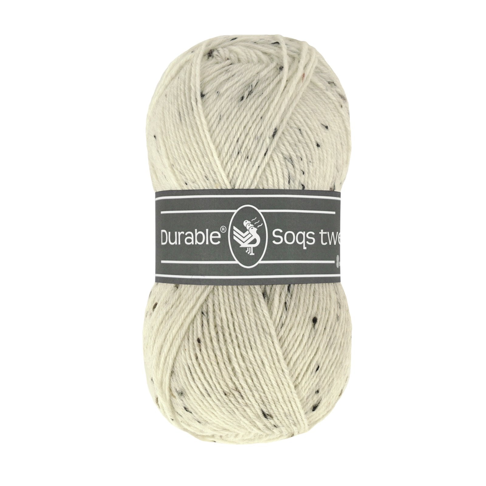 Durable Soqs Tweed in Ivory - sterke 4-ply sokkenwol voor breien en haken