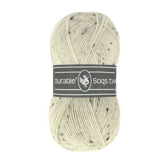 Durable Soqs Tweed in Ivory - sterke 4-ply sokkenwol voor breien en haken
