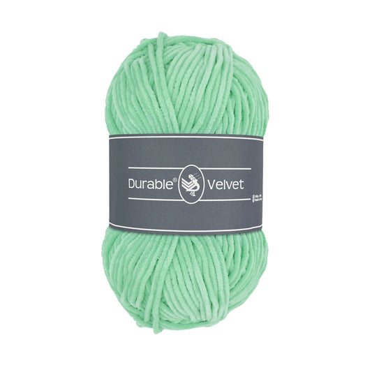 Durable Velvet haakgaren in Mint - trendy kleur voor interieurprojecten
