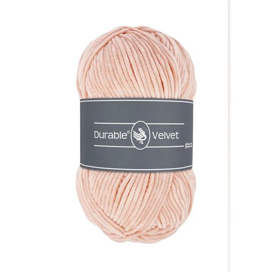Durable Velvet breigaren in Pale Pink - zachte kleur voor brei- en haakprojecten