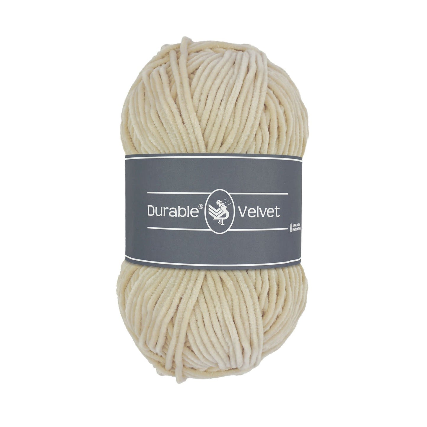 Durable Velvet haakgaren in Linen - neutrale kleur voor interieur en kleding