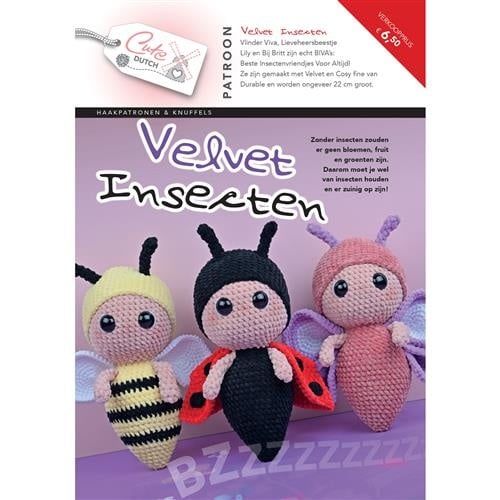 Durable Velvet Haakpatroonboekje Insecten - Unieke haakpatronen voor speelgoed en decoratie
