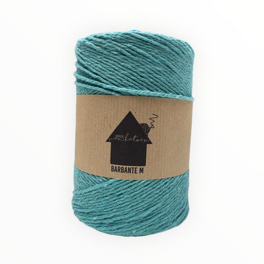 Huisje van Katoen Barbante M in Turquoise - 100% gerecycled katoengaren