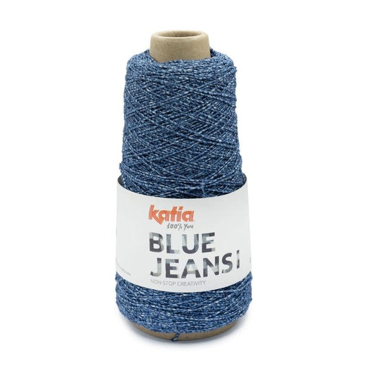 Katia Blue Jeans breigaren in briljantblauw - duurzaam denim garen voor breien en haken