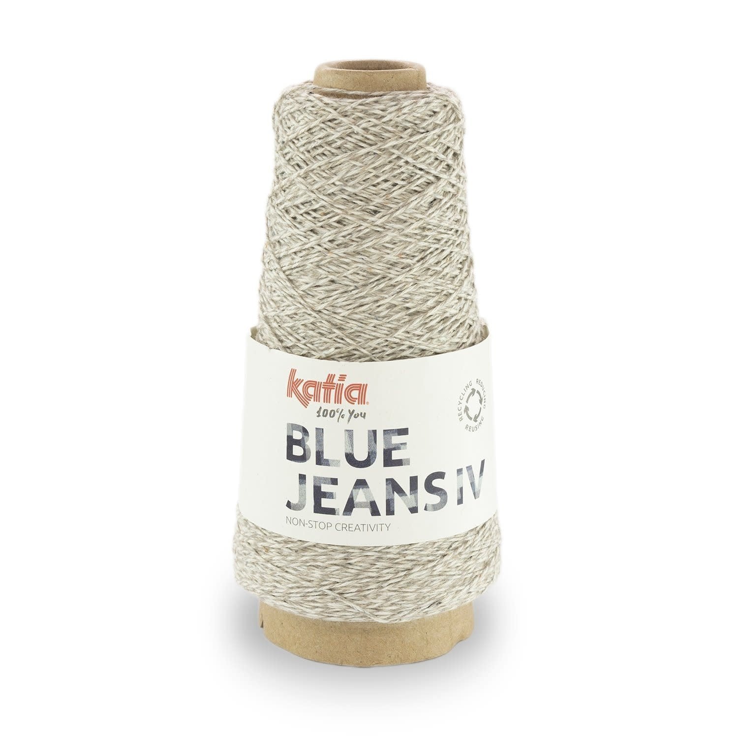 Katia Blue Jeans breigaren in medium beige - subtiel glimmertje voor breien en haken