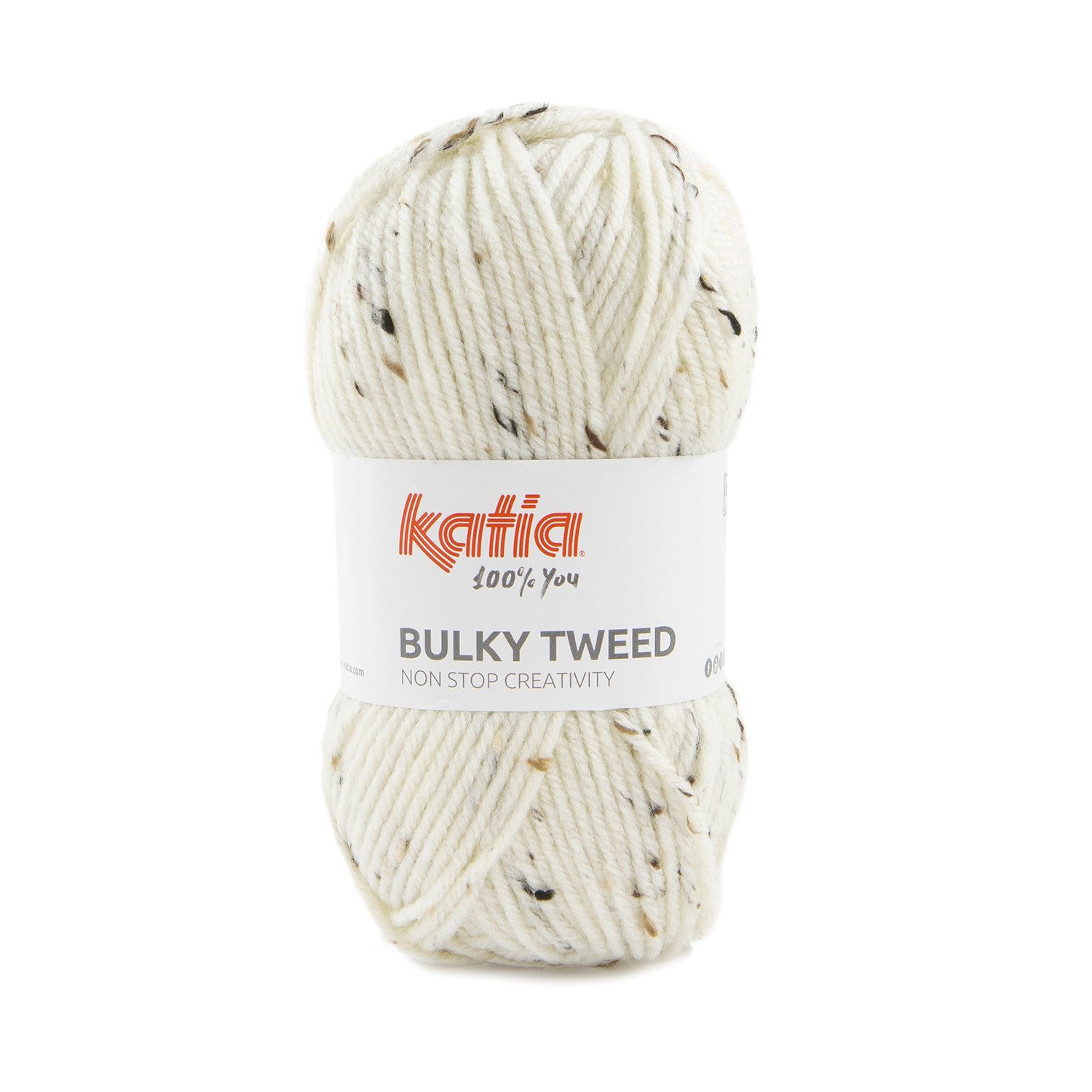 Katia Bulky Tweed breigaren in kleur 200 - stoer gespikkeld garen voor warme truien