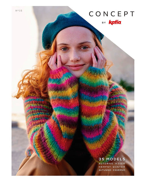 Concept by Katia 15 tijdschrift - gedrukt met 35 patronen voor herfst en winter
