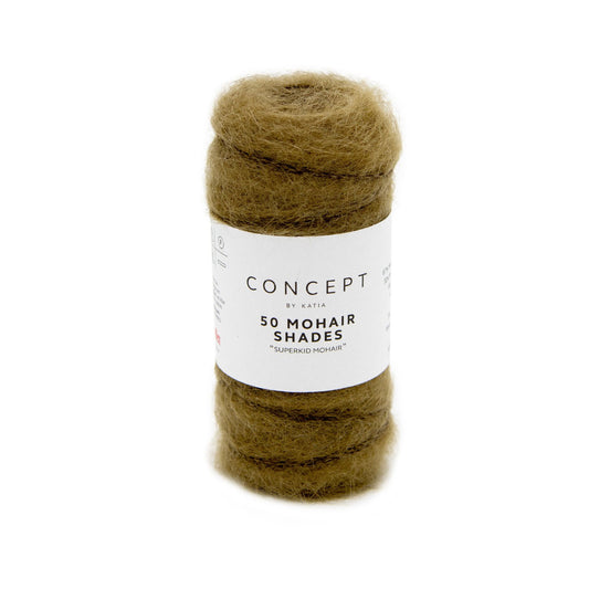 Katia Concept 50 Mohair Shades in olijf - zachte breigaren voor luchtige sjaals