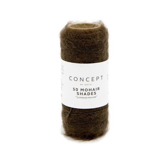 Katia Concept 50 Mohair Shades in kaki - ideale haakgaren voor lace patronen