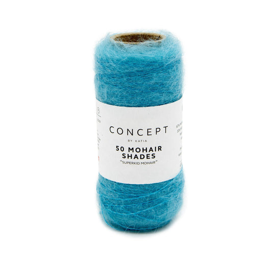 Katia Concept 50 Mohair Shades in turquoise - luxe haakgaren voor warme ontwerpen
