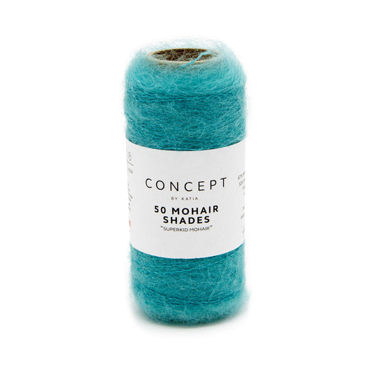 Katia Concept 50 Mohair Shades in aqua - zachte breigaren voor luchtige sjaals