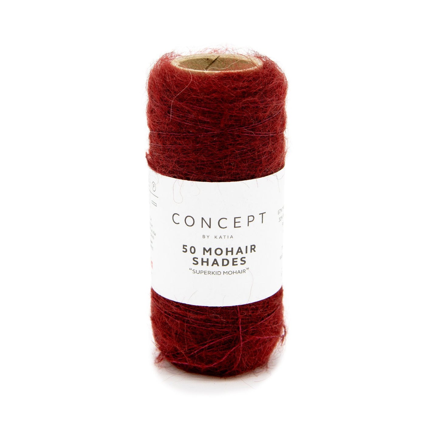 Katia Concept 50 Mohair Shades in granaat - luxe haakgaren voor warme ontwerpen