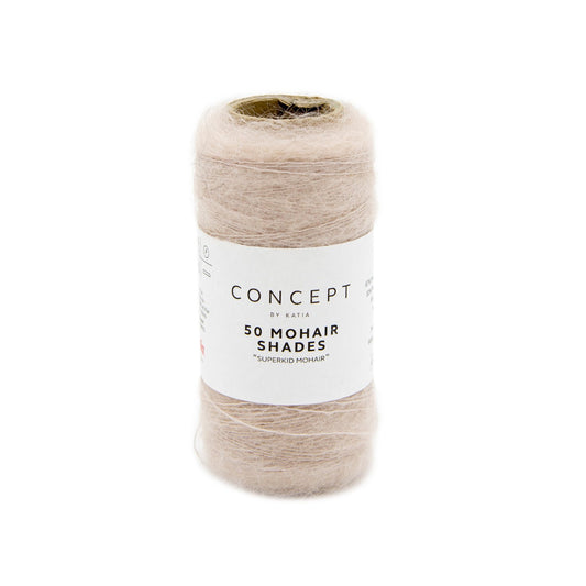 Katia Concept 50 Mohair Shades in zacht roze - ideale haakgaren voor lace patronen