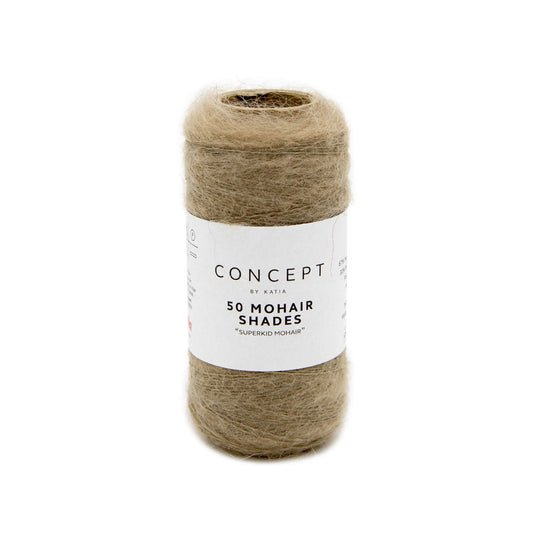 Katia Concept 50 Mohair Shades in steengrijs - luxe haakgaren voor warme ontwerpen