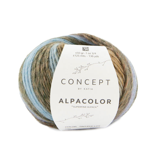 Katia Alpacolor Alpaca garen in kleur 100 - zacht en stevig voor winterkleding