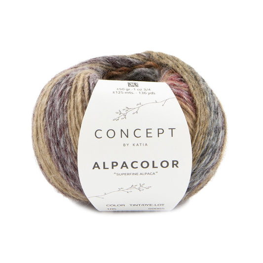 Katia Alpacolor Alpaca garen in kleur 105 - duurzaam en warm voor winterprojecten