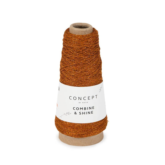 Katia Concept Combine & Shine in kleur 100 - glanzend meeloopgaren voor breien en haken