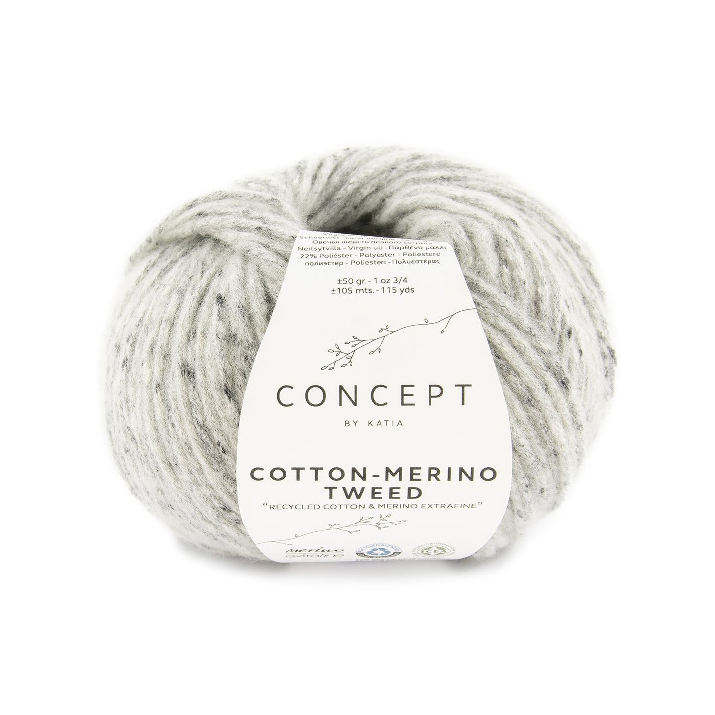 Katia Concept Cotton-Merino Tweed in kleur 506 – Luxe breigaren met Merino wol voor comfort