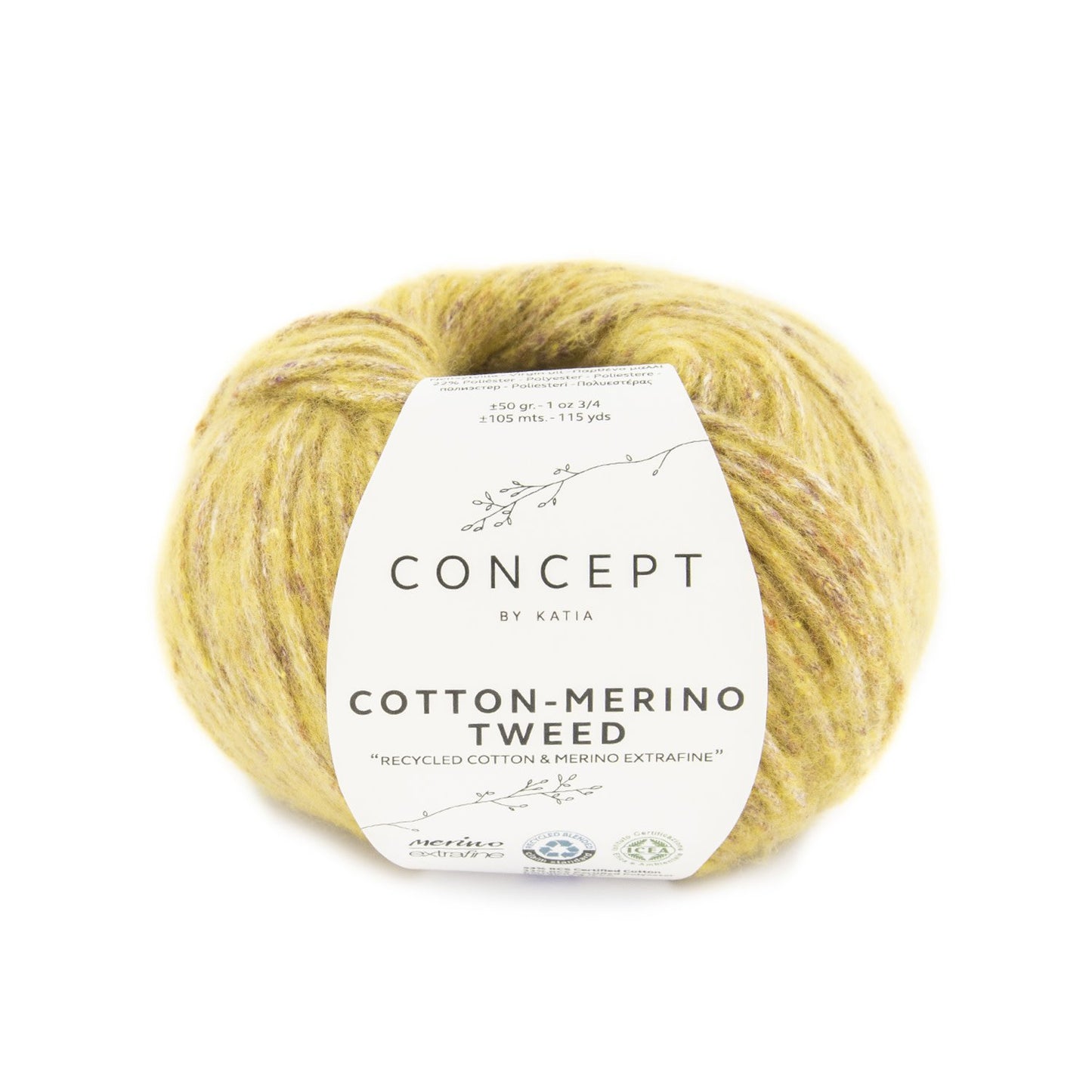 Katia Concept Cotton-Merino Tweed in kleur 507 – Gerecycled katoen en polyester breigaren voor truien