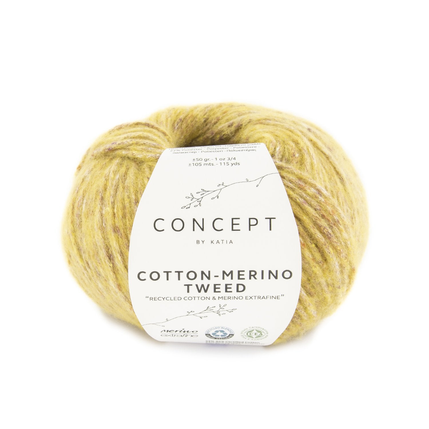 Katia Concept Cotton-Merino Tweed in kleur 507 – Gerecycled katoen en polyester breigaren voor truien
