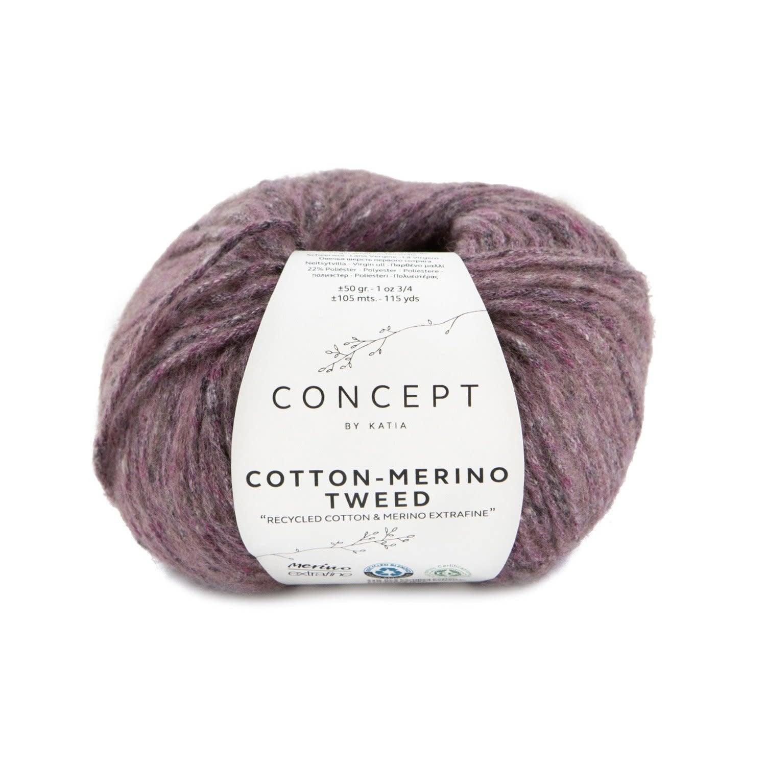 Katia Concept Cotton-Merino Tweed in kleur 509 – Zacht en duurzaam breigaren voor brei- en haakprojecten