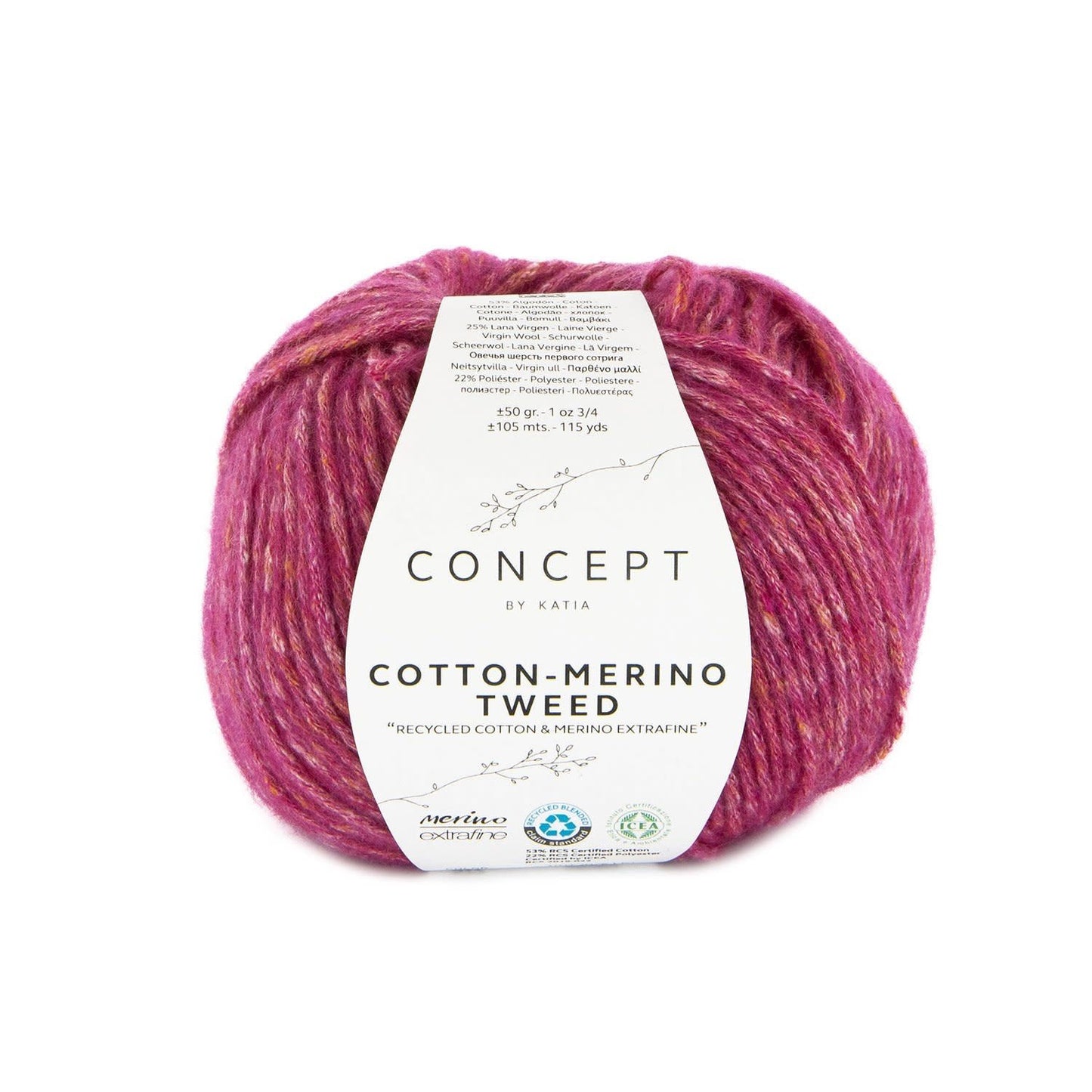 Katia Concept Cotton-Merino Tweed in kleur 512 – Comfortabel breigaren voor truien en slip-overs