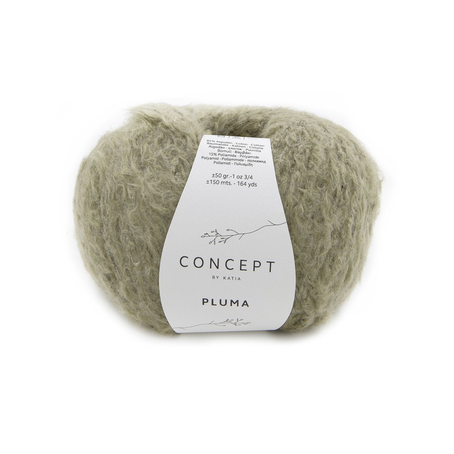 Katia Concept Pluma in 76 kaki - zachtheid van mohair in katoen