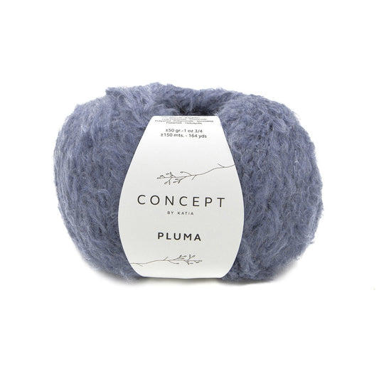 Katia Concept Pluma in 81 jeans - veelzijdig garen voor diverse ontwerpen