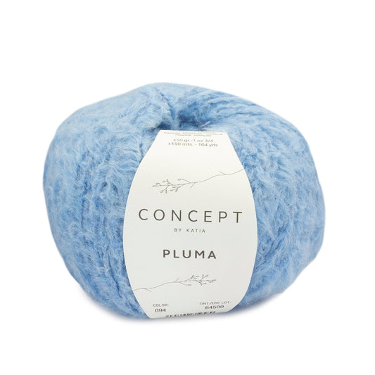 Katia Concept Pluma in 94 medium blauw - zachtheid van mohair in katoen