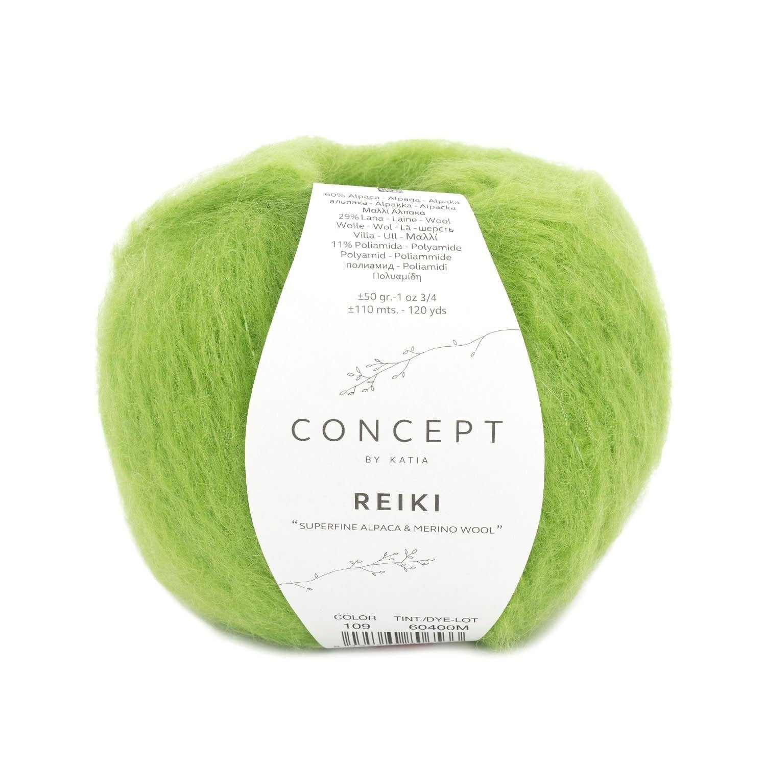 Katia Concept Reiki breigaren limoen - ideaal voor comfortabele kleding
