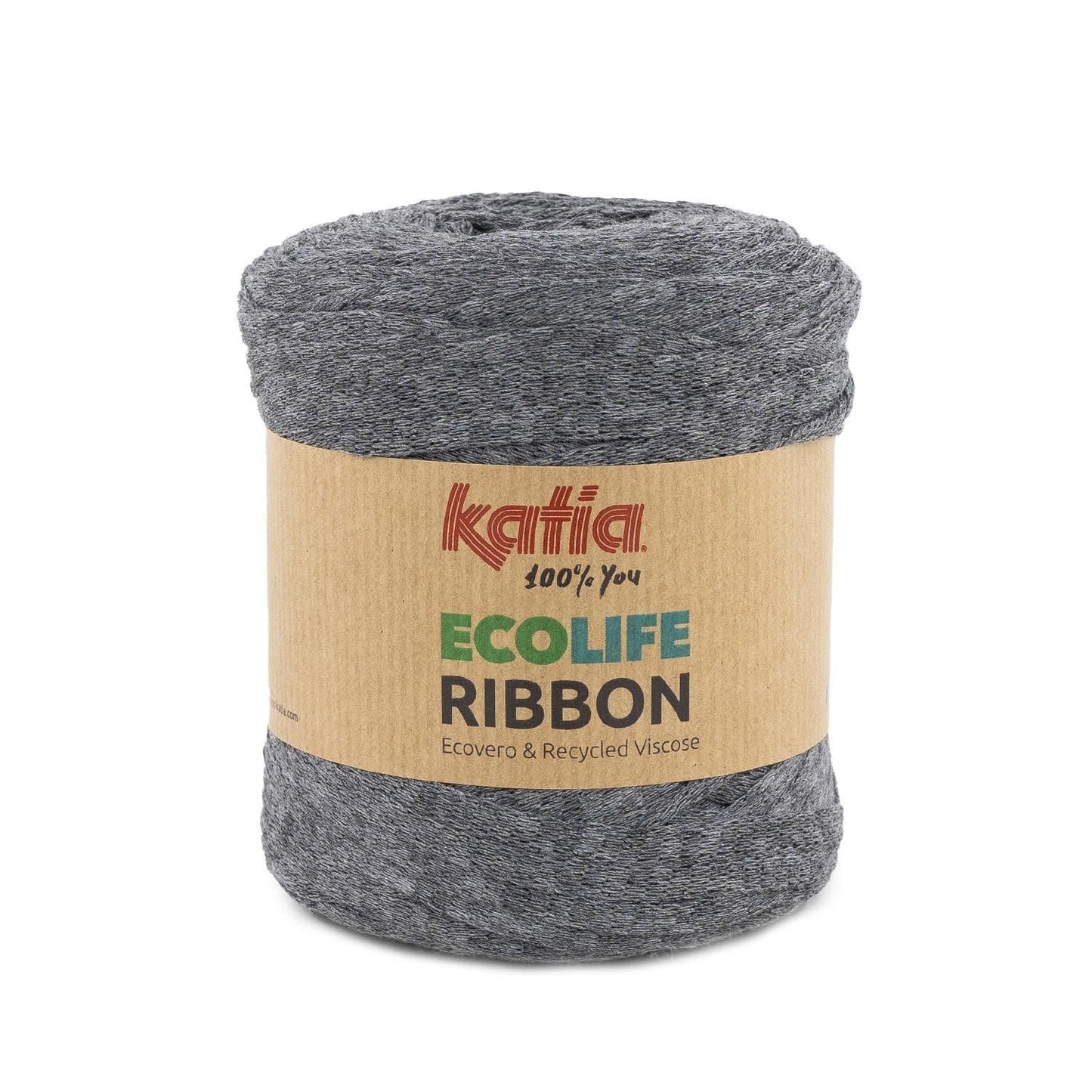 Katia Ecolife Ribbon donkergrijs – Soepel lintgaren voor mode-items
