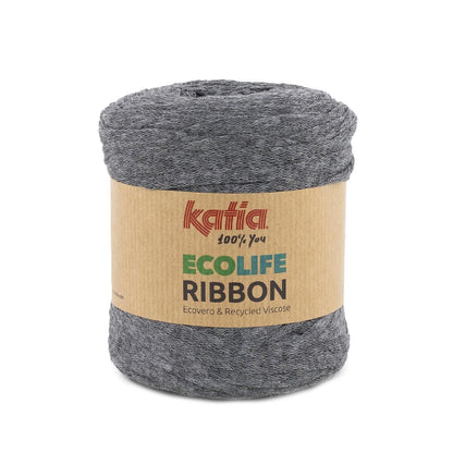 Katia Ecolife Ribbon donkergrijs – Soepel lintgaren voor mode-items