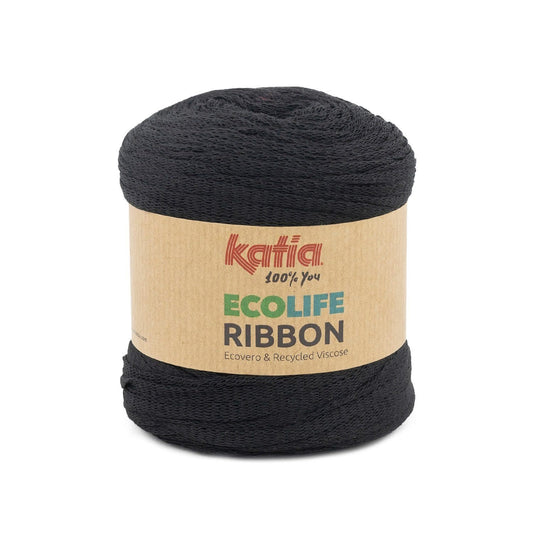 Katia Ecolife Ribbon zwart – Stijlvol garen voor creatieve projecten