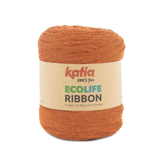 Katia Ecolife Ribbon roestbruin – Duurzaam garen voor woonaccessoires