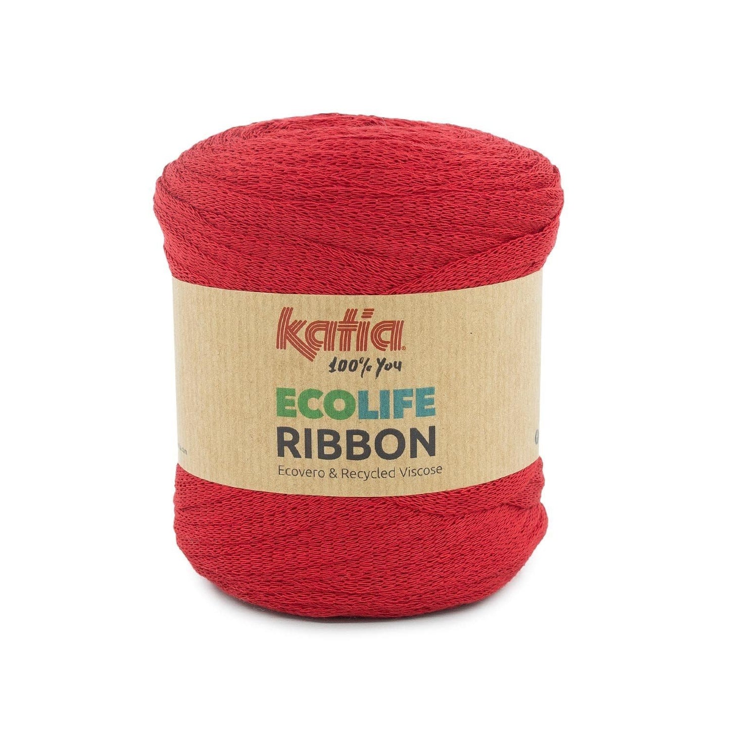 Katia Ecolife Ribbon rood – Trendy garen voor woonaccessoires