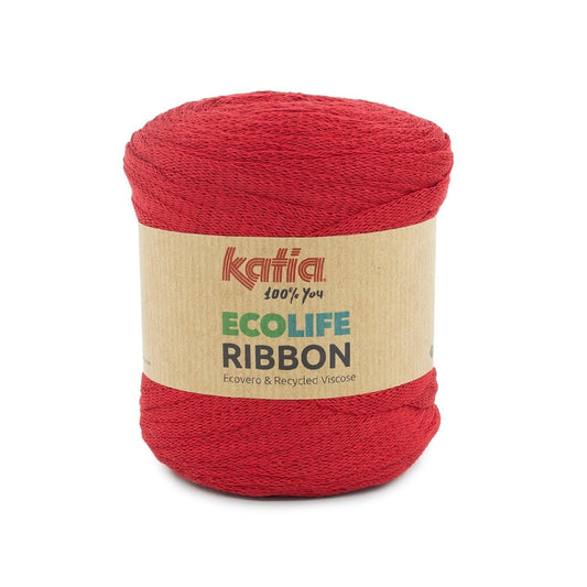 Katia Ecolife Ribbon rood – Trendy garen voor woonaccessoires