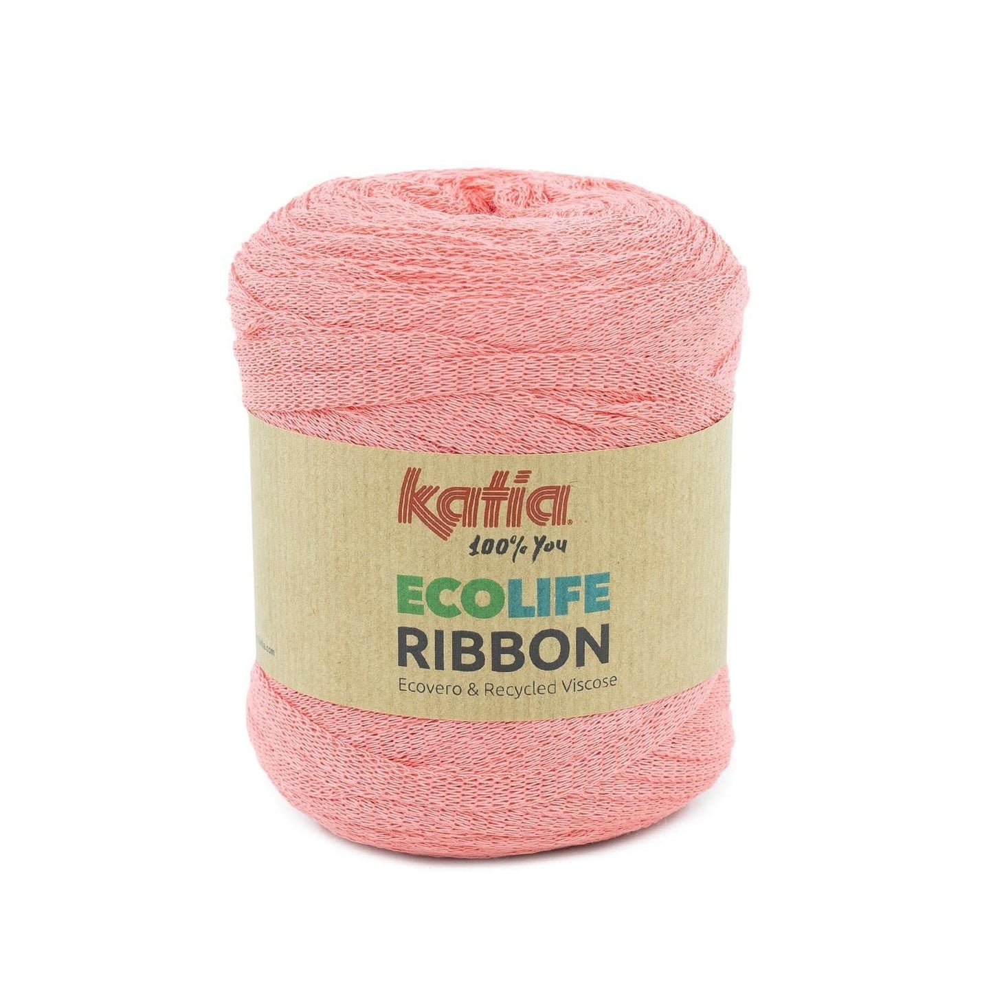 Katia Ecolife Ribbon koraal – Duurzaam lintgaren voor mode-items
